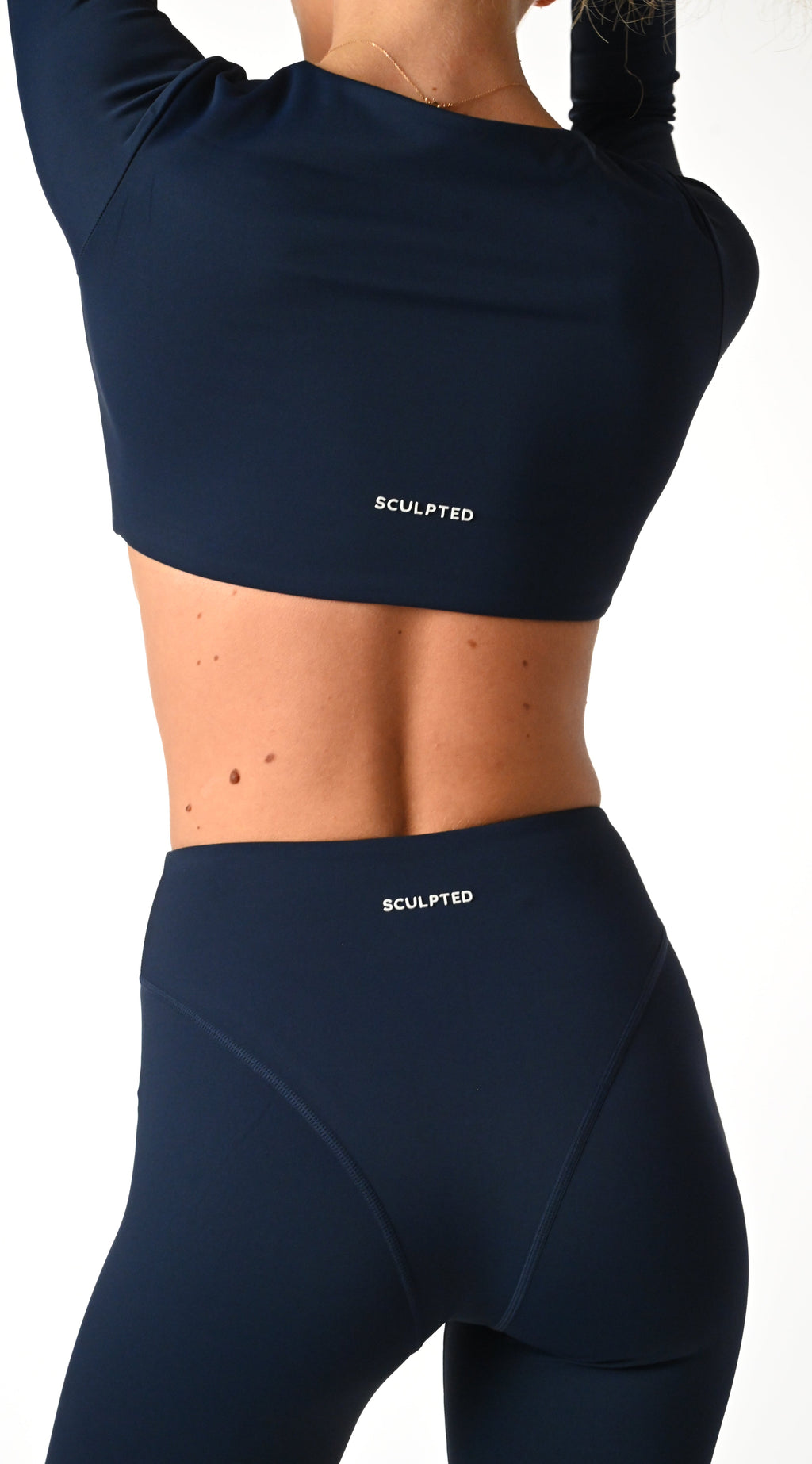 Sculpted Long Sleeve Bra in Blue